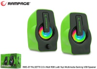 RAMPAGE RMS-G7 FALSETTO 2.0 6 Watt RGB Ledli Yeşil Multimedia Gaming USB Speaker - 1